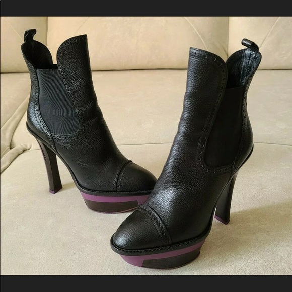 Louis Vuitton Sally Black  Platform Boot 38.5 - Picture 1 of 8